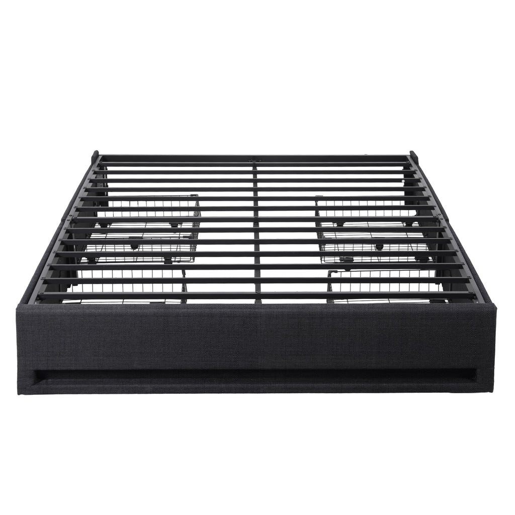 Artiss Double Bed Frame with Storage Drawers RGB Lights Charging Station Upholstered Fabric