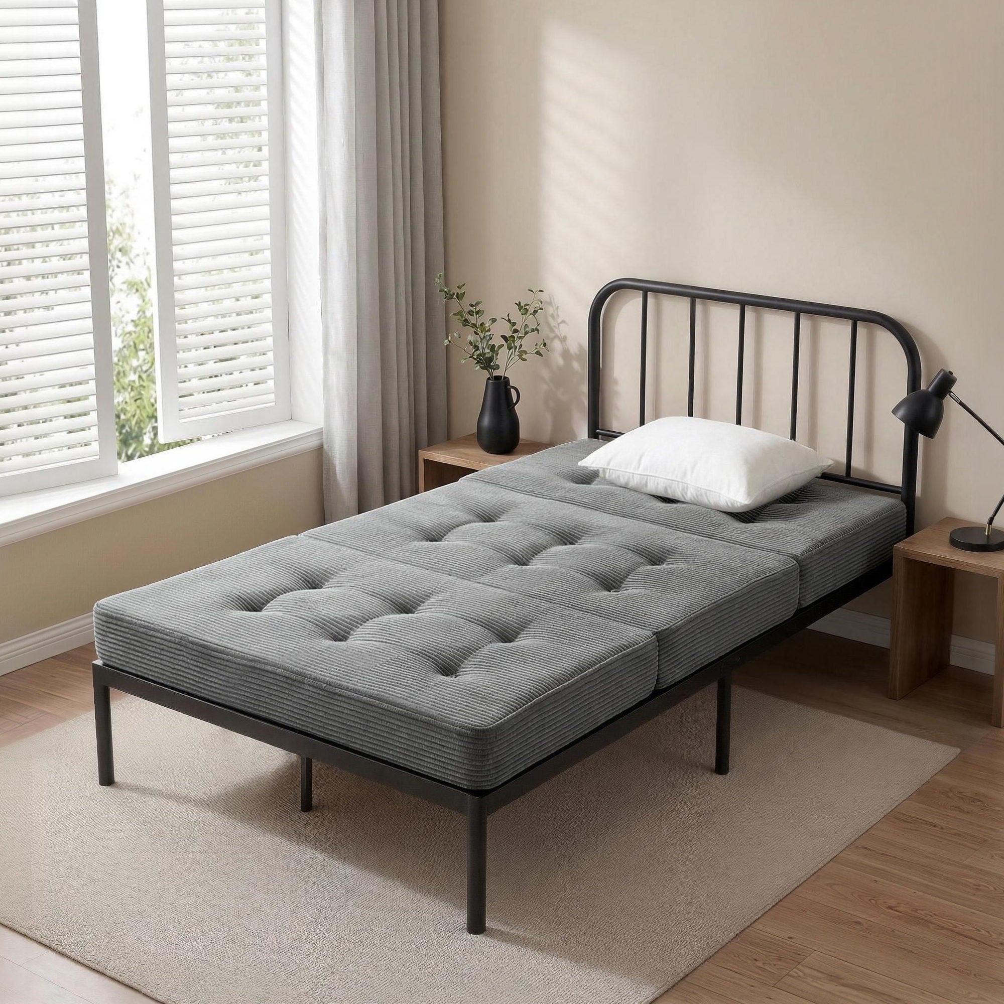 Giselle Single Folding Mattress 15cm Foldable Foam Portable Guest Sofa Bed Camping Mat