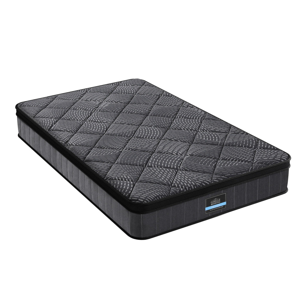 Giselle Bedding Single Mattress 25cm Pocket Spring Latex Euro Top Medium Firm Bed