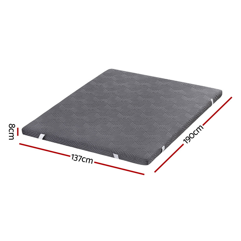Giselle 8cm Memory Foam Mattress Topper Gel Dual Layer Foam Bamboo Double