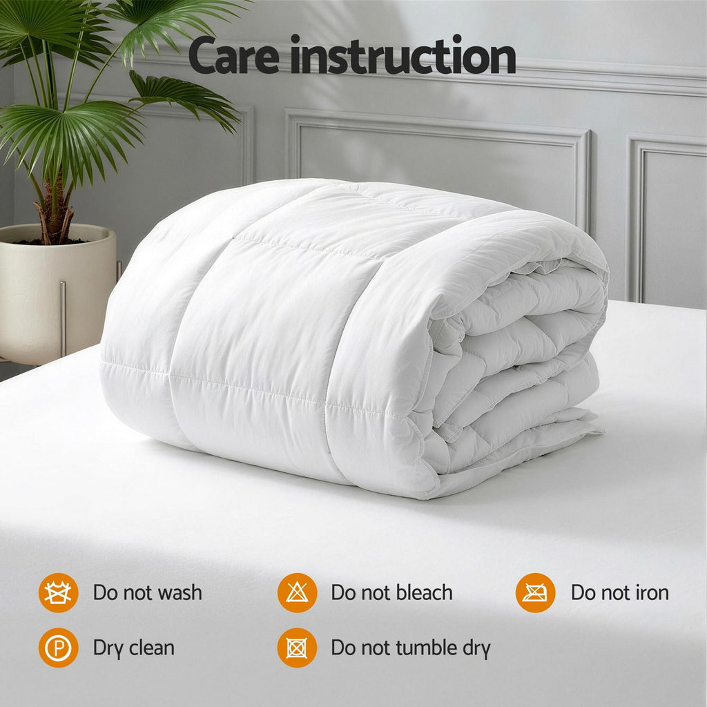 Giselle Bedding Wool Quilt 500GSM Thick Super King Winter Doona Baffle Box Construction 100% Wool Filling