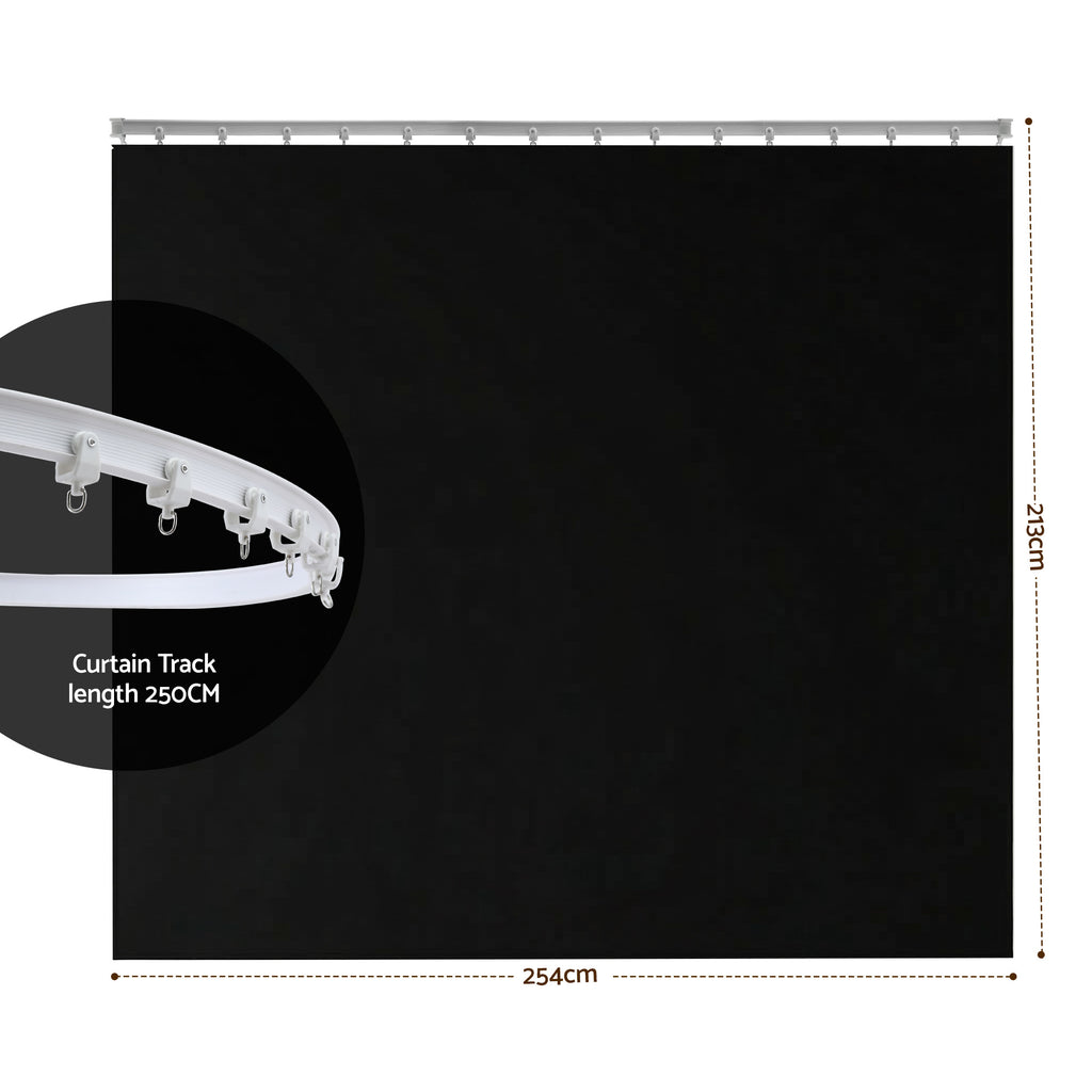 Artiss Room Divider Curtain Ceiling Mounted Track Sets Flexible Black