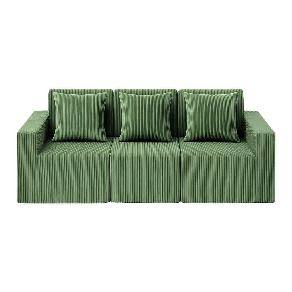 Artiss Modular 3-Seater Sofa Bed Convertible Sectional Floor Couch with Deep Seat