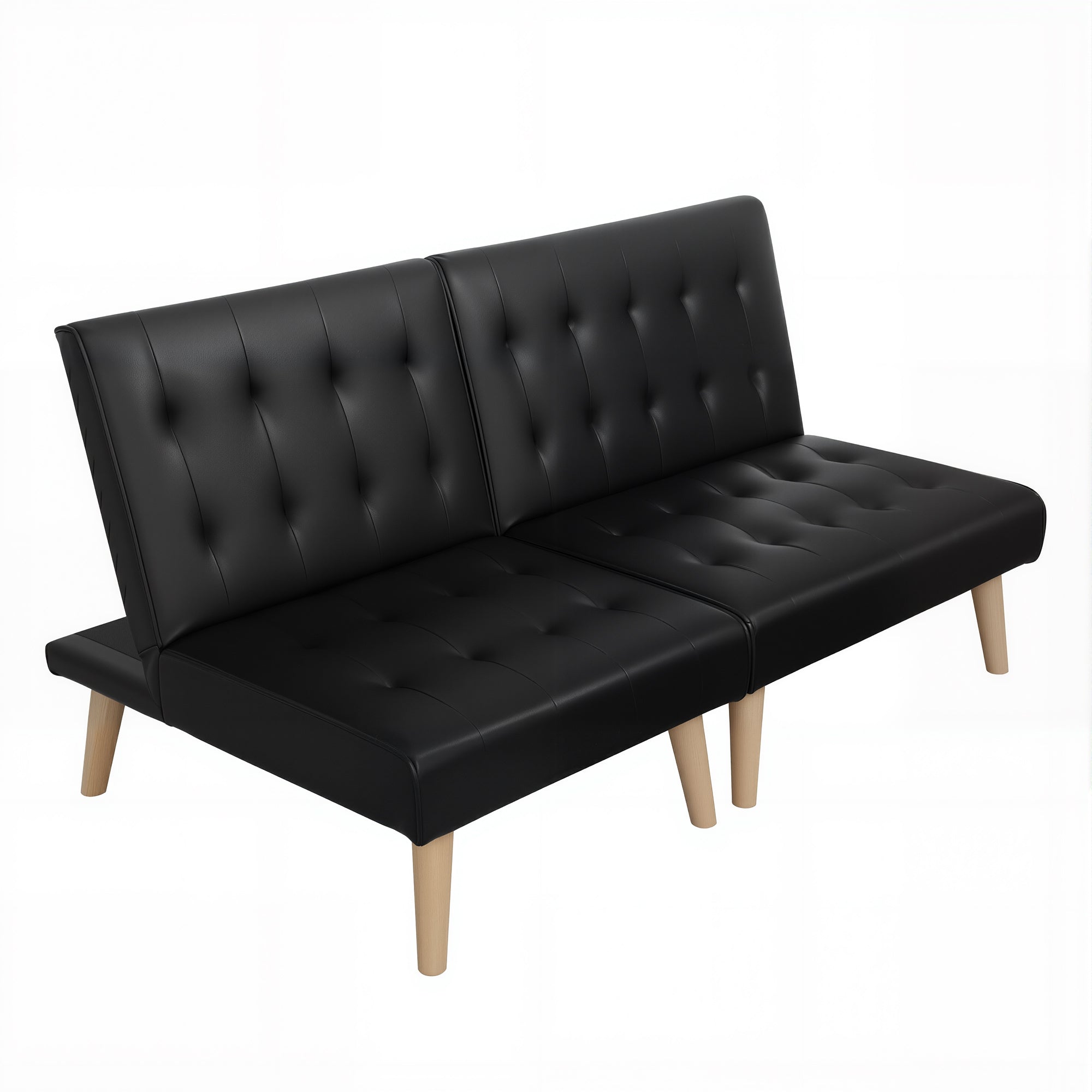 Artiss Sofa Bed Couch 2 Seater Lounge Fabric Black