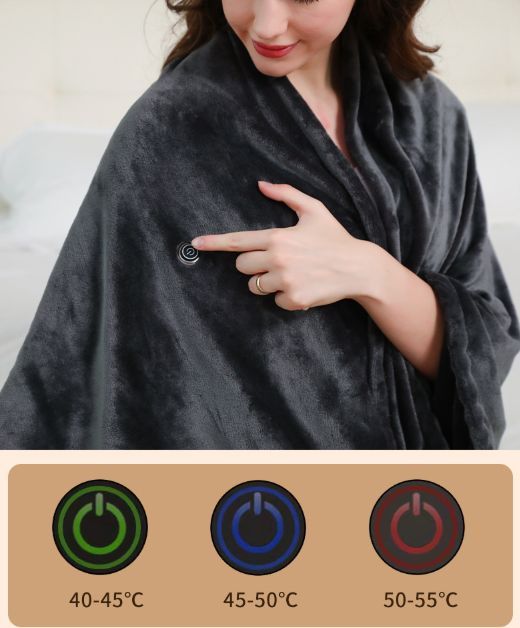 Portable Electric Blanket Heated Throw Low Voltage Blanket Camping Heater Car