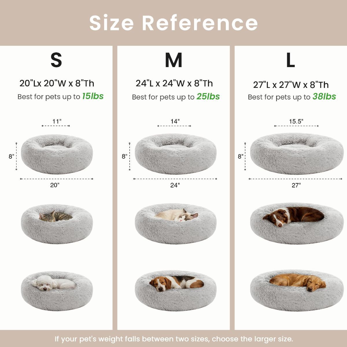Pet Bed Anti-Anxiety Pet Bed Donut Pet Bed Small Dog Bed Medium Dog Bed Cat Bed - Black / 24in