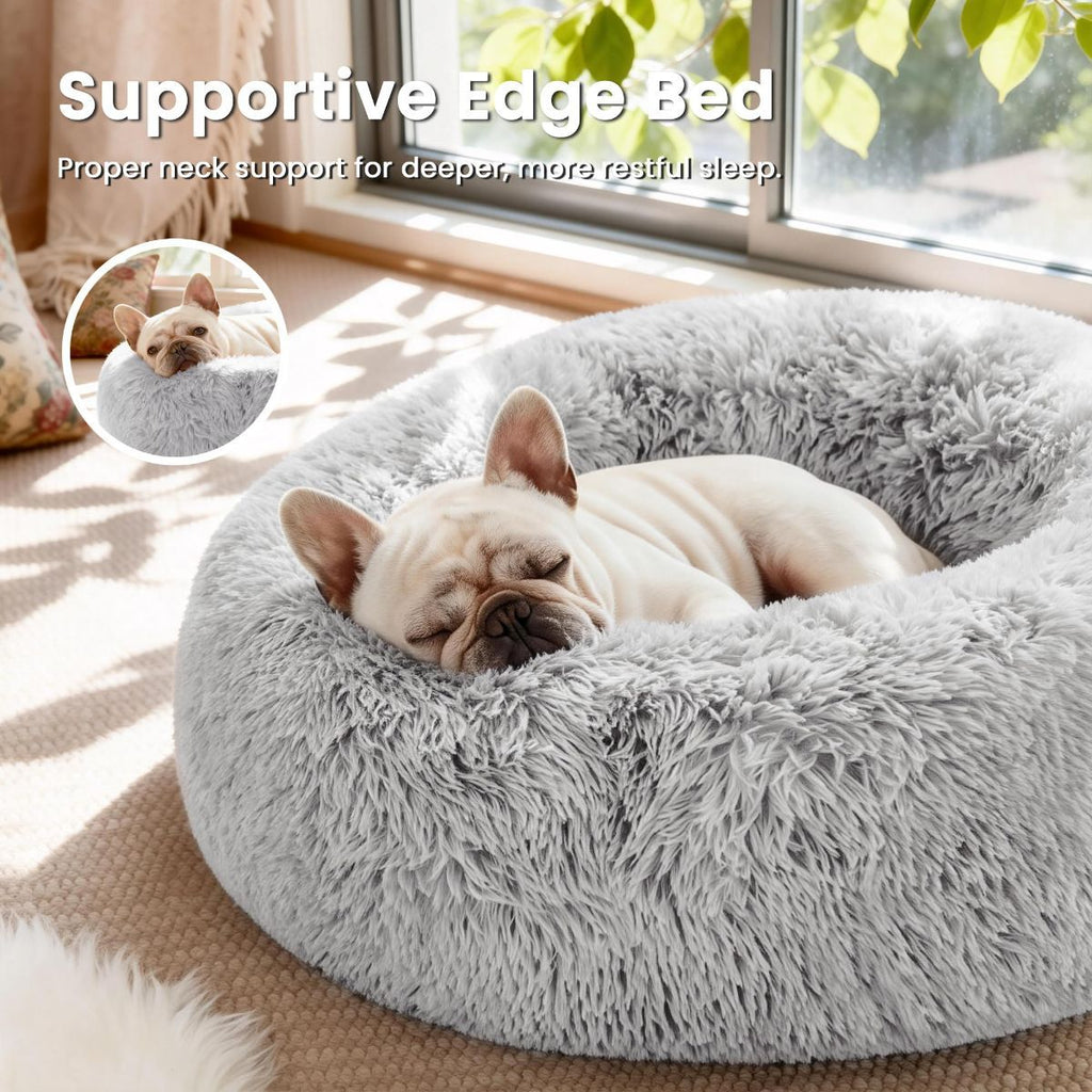Pet Bed Anti-Anxiety Pet Bed Donut Pet Bed Small Dog Bed Medium Dog Bed Cat Bed - Navy / 20in