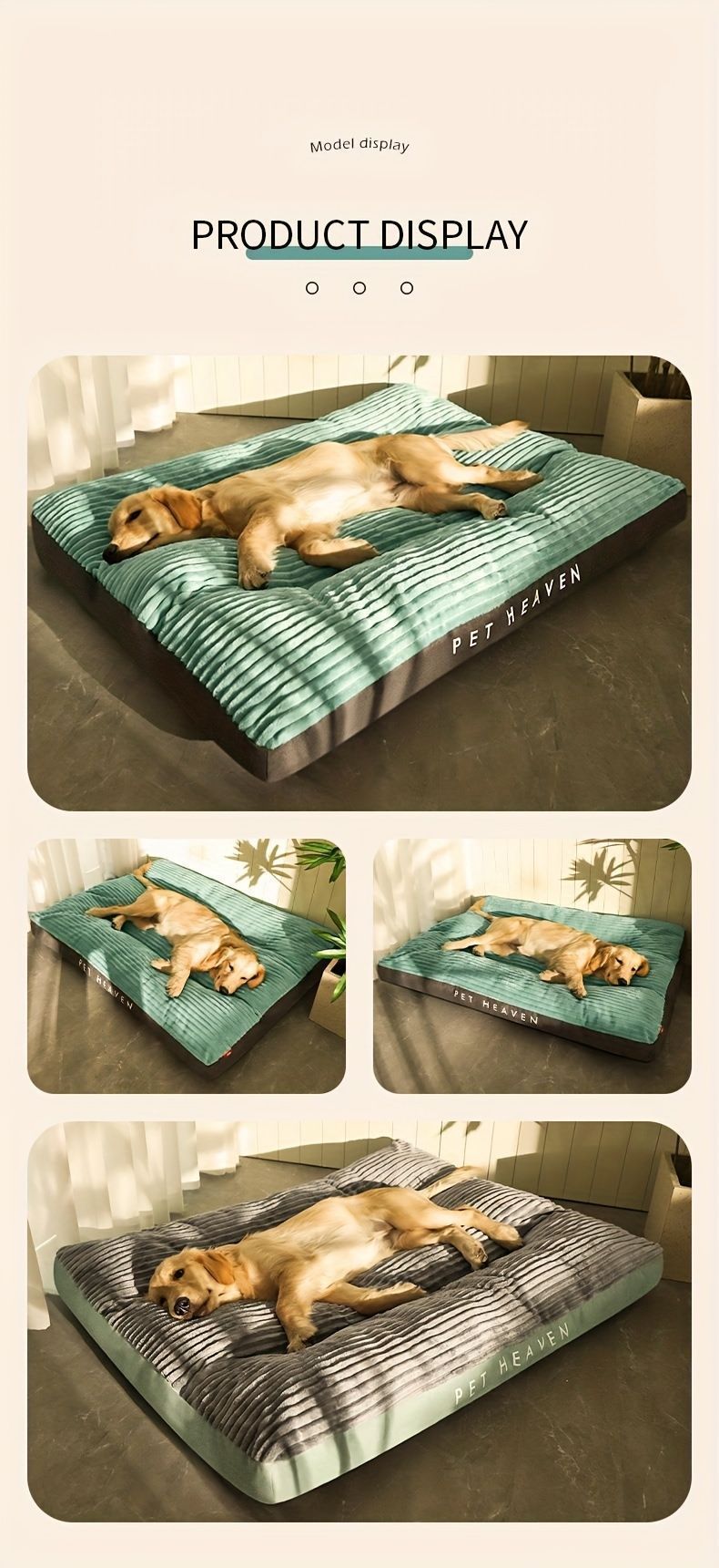 Warm Dog Bed Washable Pet Bed Non-Slip Dog Bed High Backrest Dog Bed Thick Dog - Green - Size 23.6*18.5in
