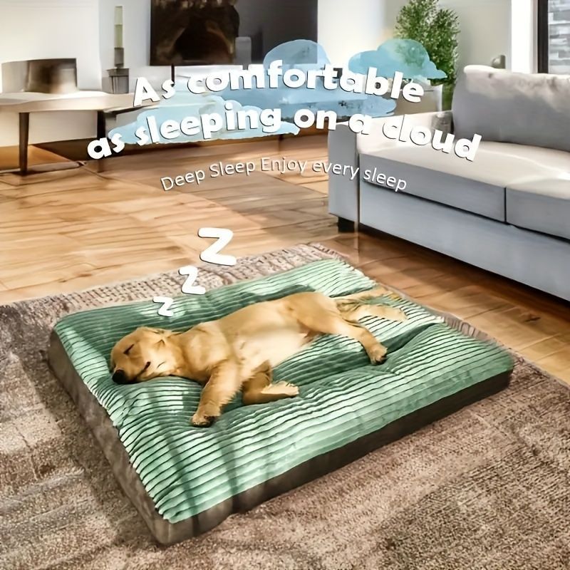Warm Dog Bed Washable Pet Bed Non-Slip Dog Bed High Backrest Dog Bed Thick Dog - Green - Size 39.3*29.5in