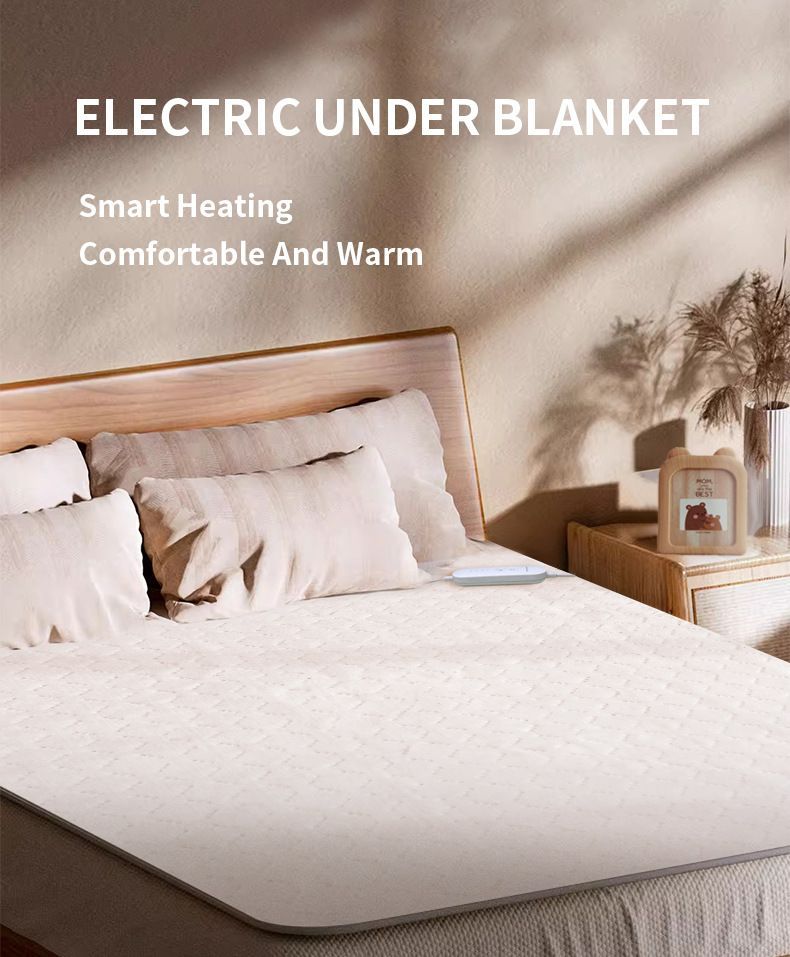 Heated Blanket Electric Throw,4 Heat Settings & 8H Auto Shut-Off Double Helix Fast Heating Electric Blanket,Skin-Friendly Cotton & Non-Slip Design Heated Throw with Overheat Protection - White - Size 59*31.4"