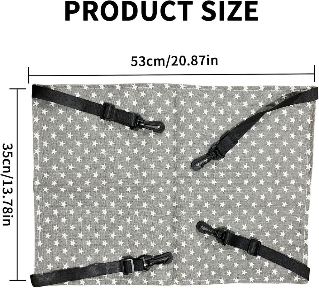 Cat Hammock - Hammock for cats - hanging pet bed - hammock for pets - with hooks - for Kittens, Puppies and Small Pets - Adjustable Straps - Pet Swing - cat bed - for cages and gardens - 53*35 cm - grey stars