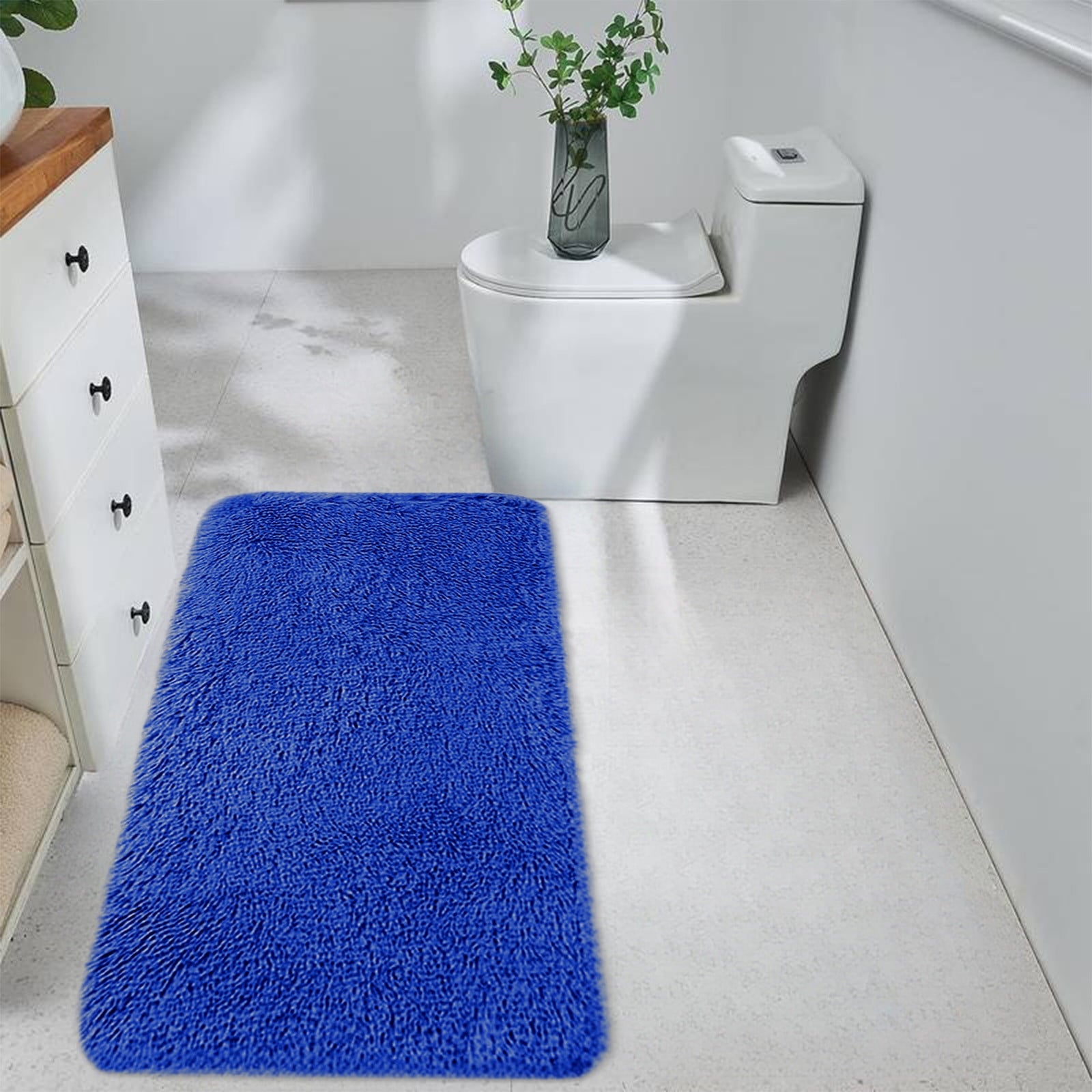 Soft Area Rug Fluffy Rugs for Living Room Bedroom Decor, Runner Rug for Hallway, Shag Furry Bedside Rug Indoor Accent Floor Carpet, 40*80cm Non-Slip Plush Rug for Kids Room Dorm Blue