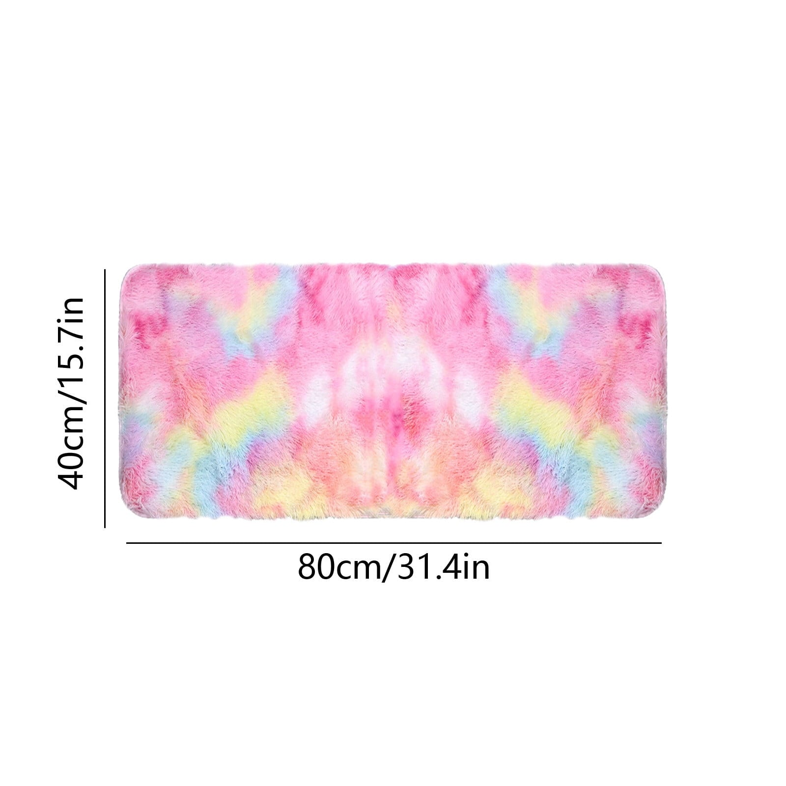 Soft Area Rug Fluffy Rugs for Living Room Bedroom Decor, Runner Rug for Hallway, Shag Furry Bedside Rug Indoor Accent Floor Carpet, 40*80cm Non-Slip Plush Rug for Kids Room Dorm Multicolor