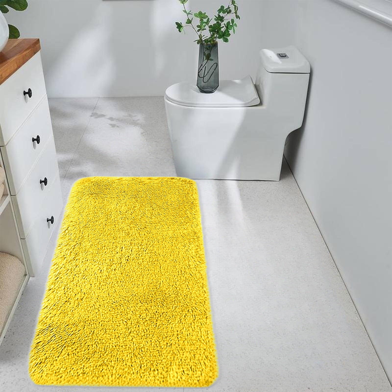 Soft Area Rug Fluffy Rugs for Living Room Bedroom Decor, Runner Rug for Hallway, Shag Furry Bedside Rug Indoor Accent Floor Carpet, 40*80cm Non-Slip Plush Rug for Kids Room Dorm Yellow