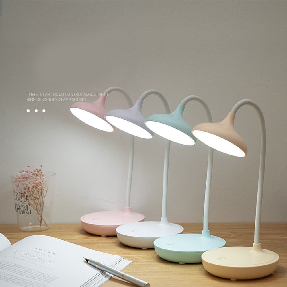 LED Desk Lamp with USB Ports,Touch Desk Lamps for Home Office with 3 Brightness Desk Light with Small Night Light,Reading Lamp Table Lamp for Bedroom Bedside Study（white）
