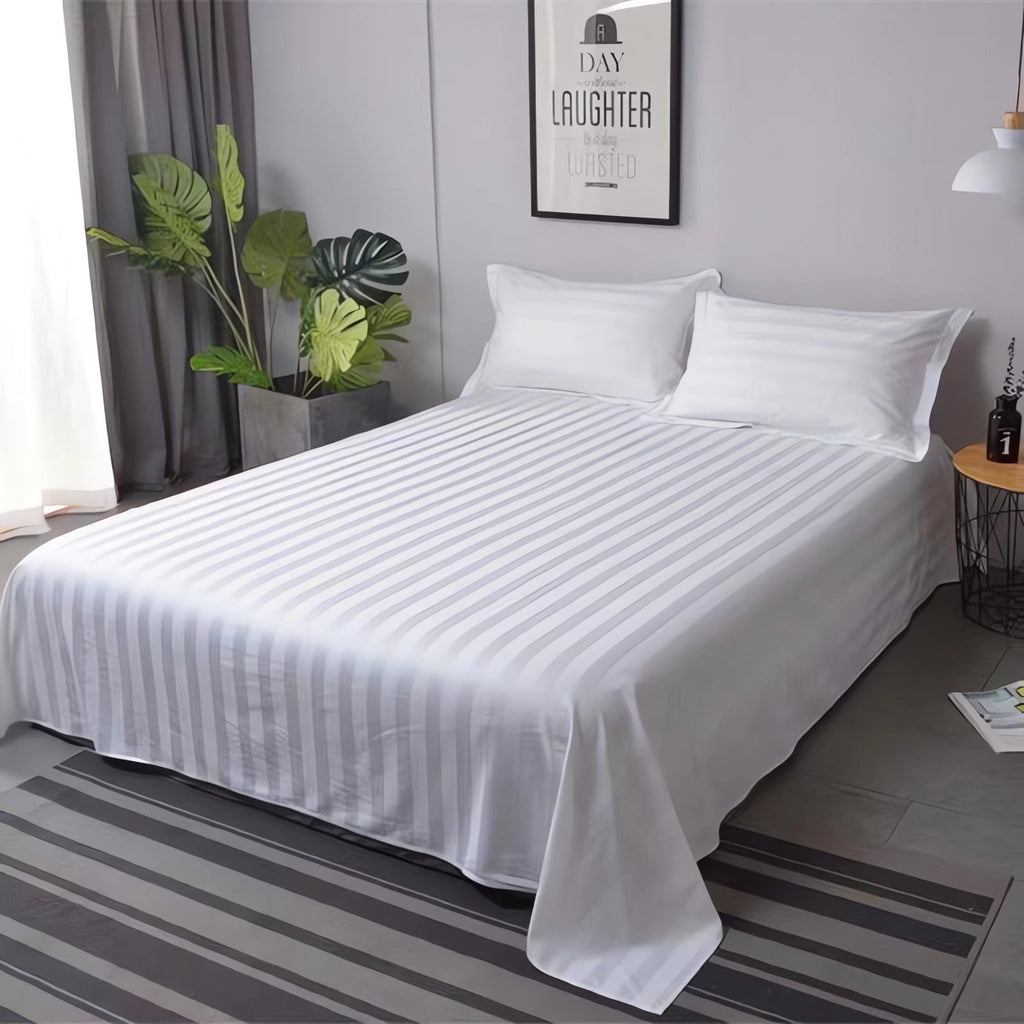 Kdkad Bed Sheets, Pure Linen Sheets, Breathable and Serviceable Line King Size Sheets, Anti-Tear Line Bed Sheets, Machine Washable, Deep Pocket 91×87 in White
