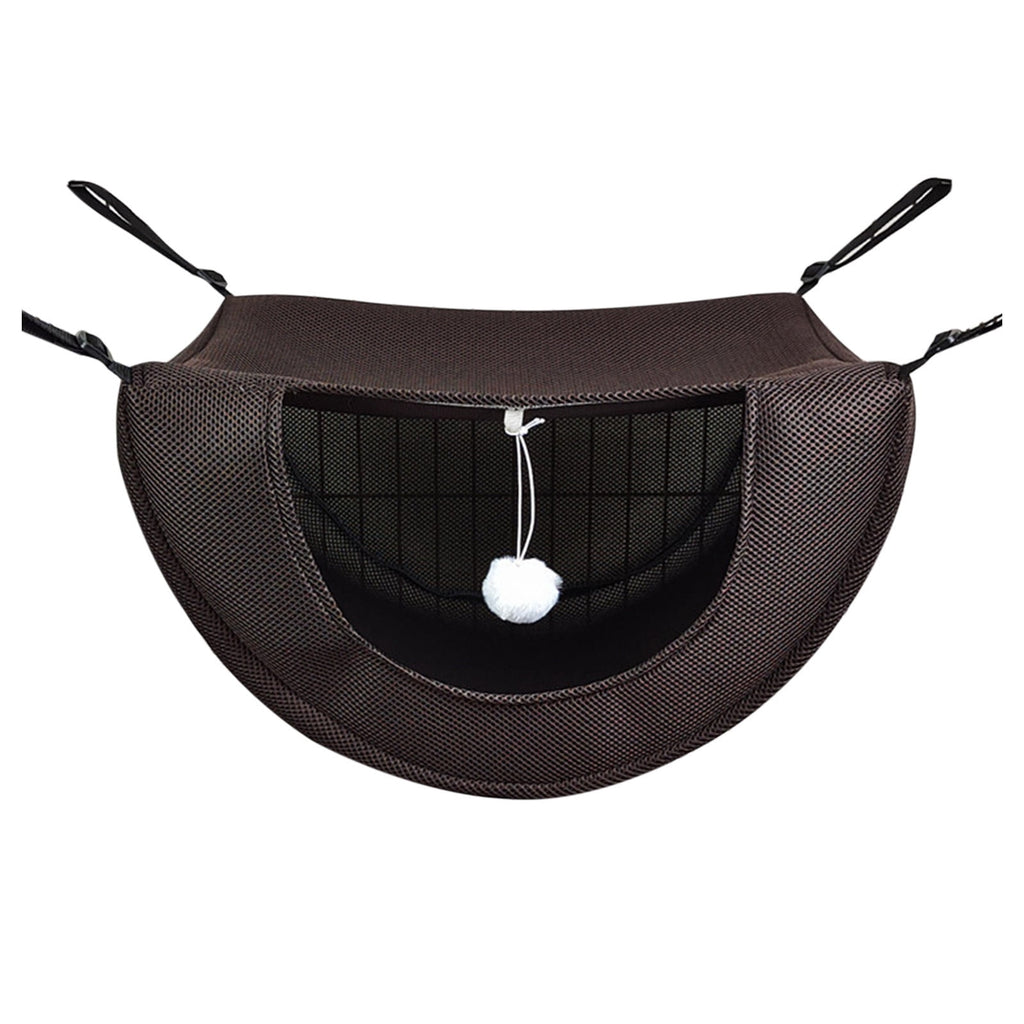 Cat Cage Hammock, Hanging Soft Pet Bed, Summer Breathable Pet Cage Hammock with Adjustable Straps, for Indoor Kitten Puppy Rabbit or Small Pet Coffee