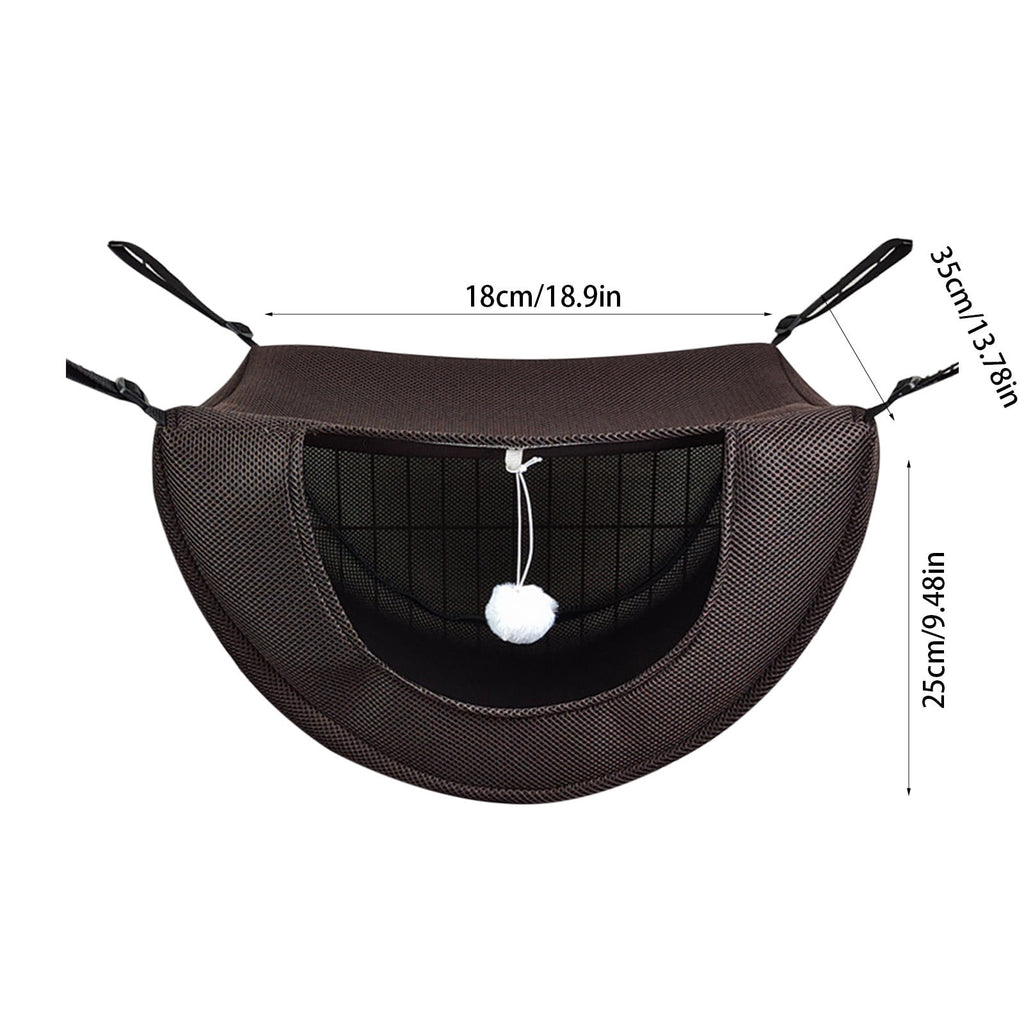 Cat Cage Hammock, Hanging Soft Pet Bed, Summer Breathable Pet Cage Hammock with Adjustable Straps, for Indoor Kitten Puppy Rabbit or Small Pet Coffee