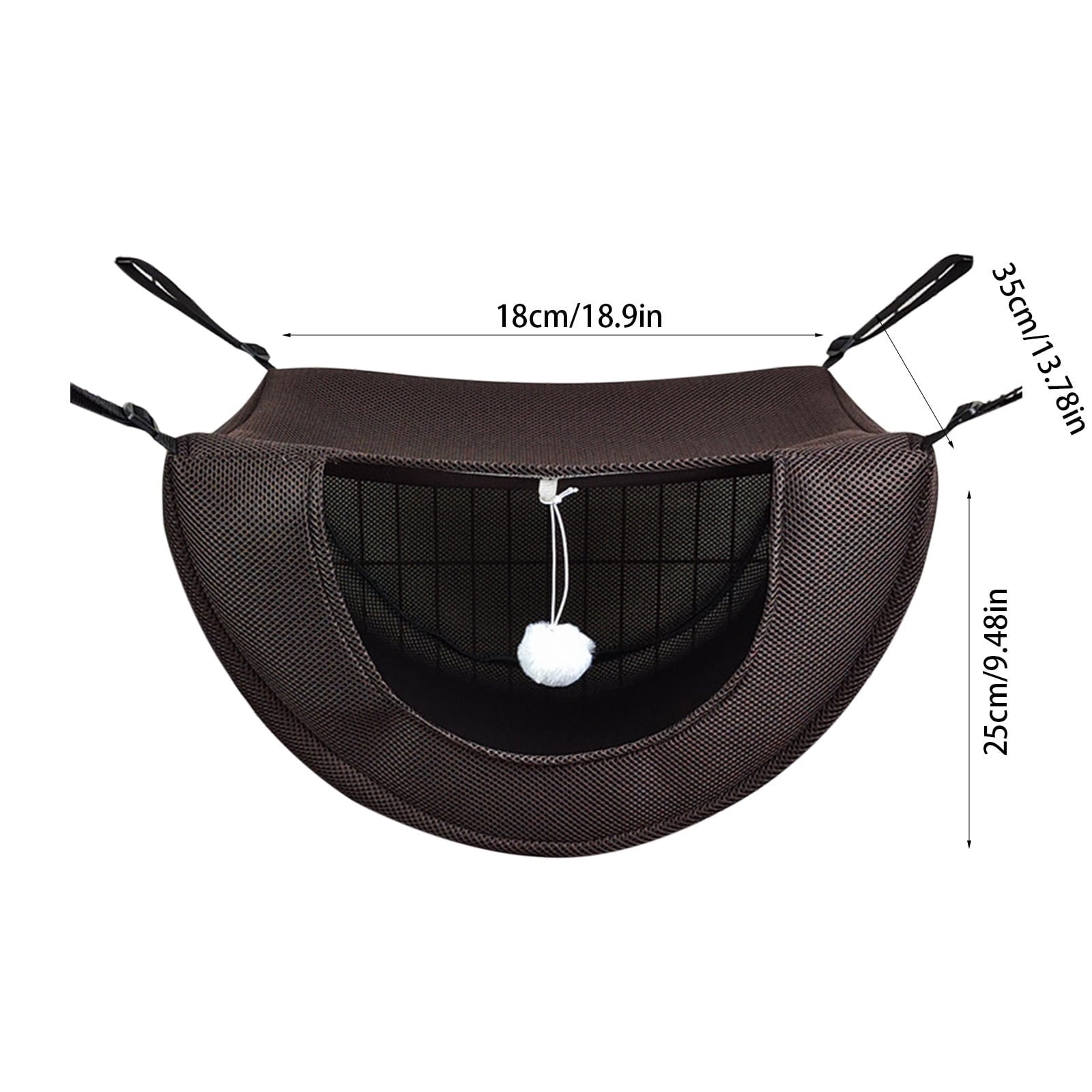 Cat Cage Hammock, Hanging Soft Pet Bed, Summer Breathable Pet Cage Hammock with Adjustable Straps, for Indoor Kitten Puppy Rabbit or Small Pet Coffee