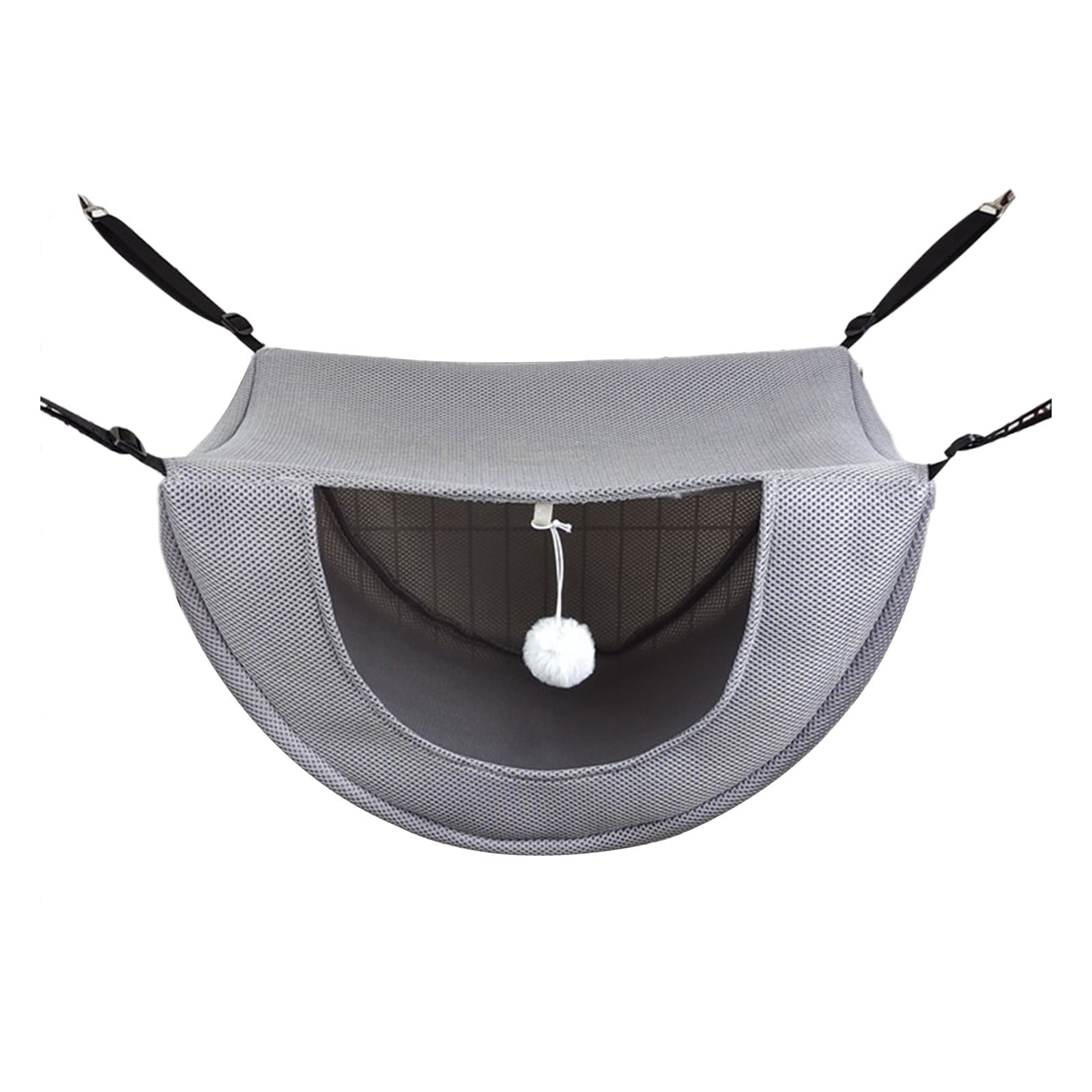 Cat Cage Hammock, Hanging Soft Pet Bed, Summer Breathable Pet Cage Hammock with Adjustable Straps, for Indoor Kitten Puppy Rabbit or Small Pet Gray