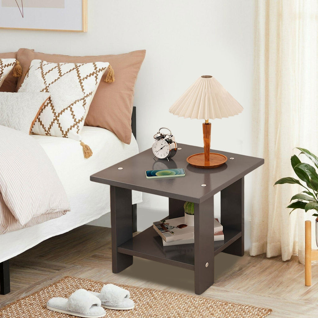 Kdkad Compact Multi-Functional Side Table, Small Accent End Table for Sofa, Bedside, Living Room & Apartment, Portable Tea Table Nightstand Gray