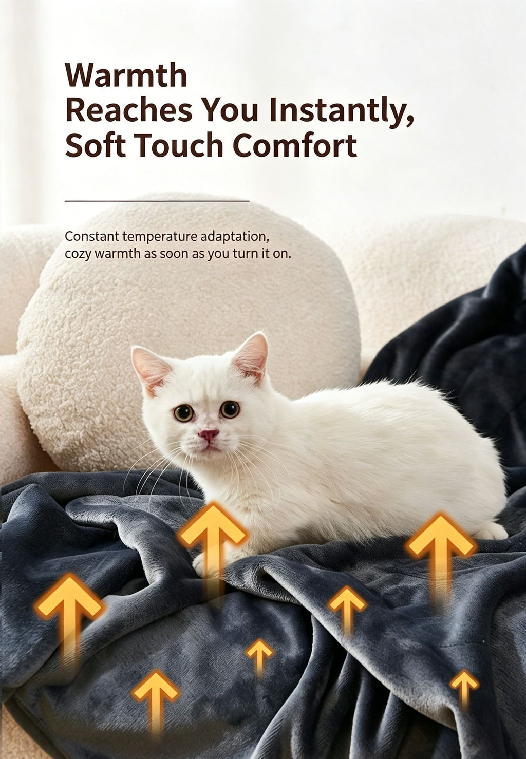 White USB Temperature Control Electric Blanket Portable Warm Cover For Student Home Use
