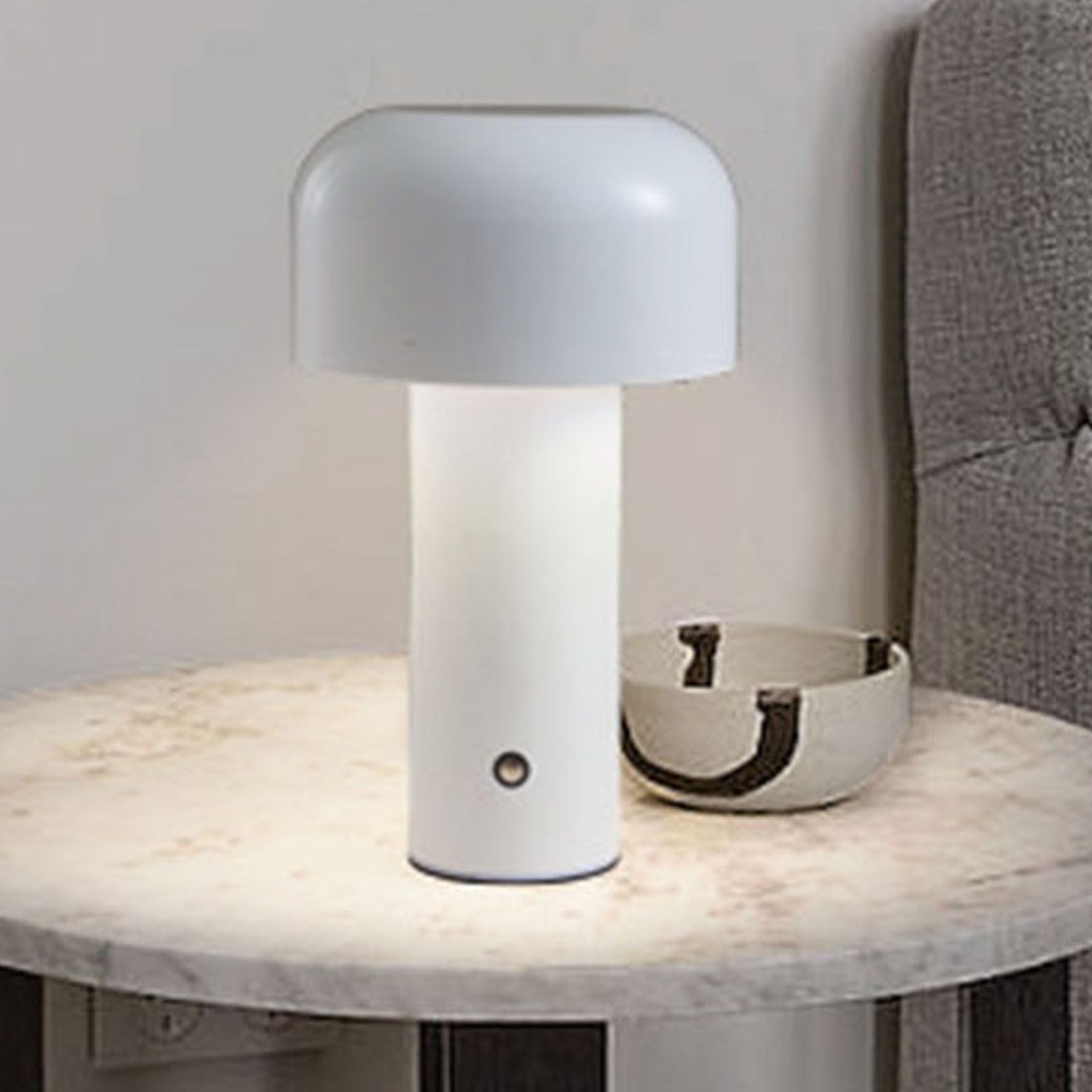 Mushroom Table Lamp Three Colors LED Light Beads Stepless Dimming Mushroom Lamp Night Light for Bedroom Bedside White