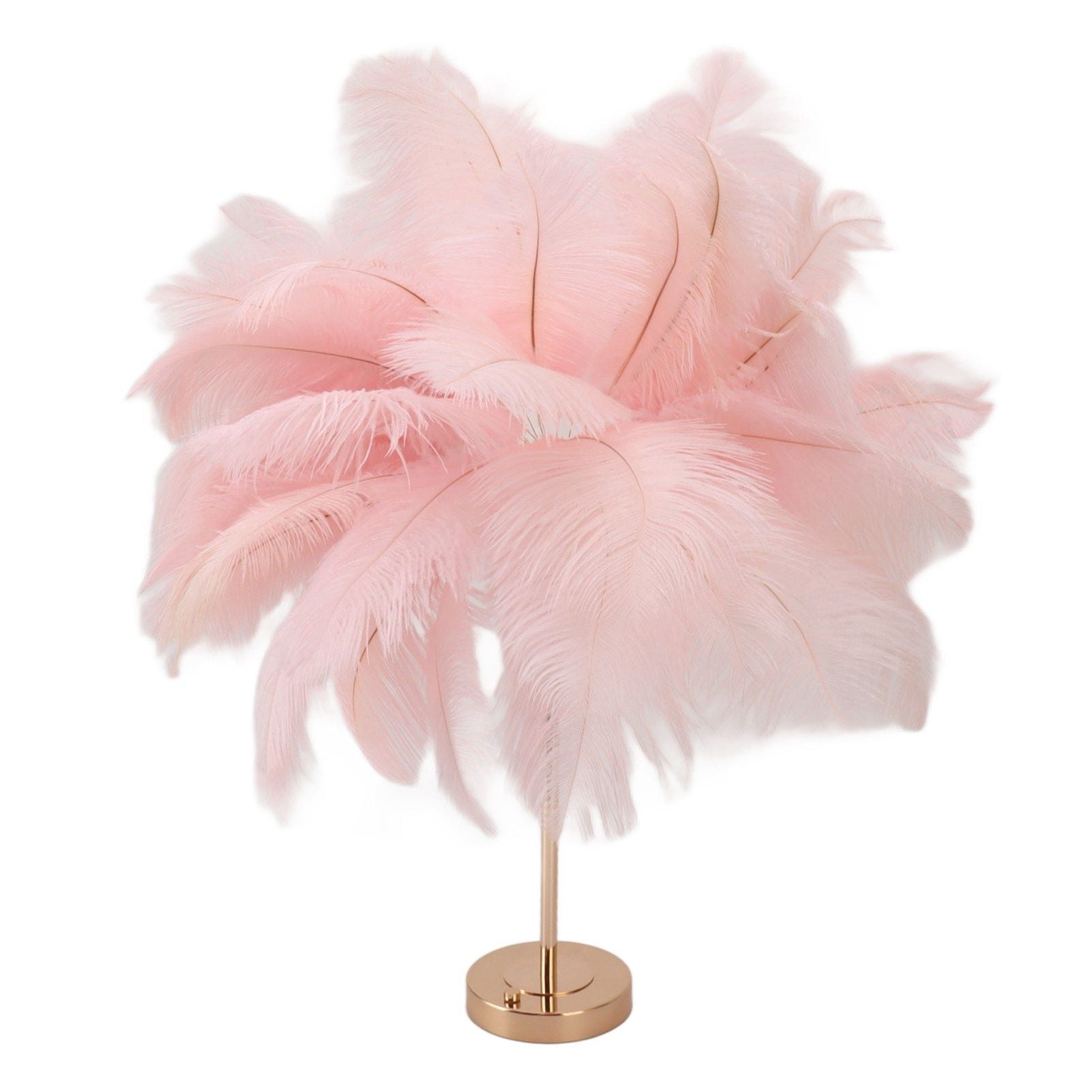 Feather Table Lamp 3 Color Dimmable Touch Switch USB Plug in Romantic Modern Decorative Bedside Light for Bedroom Pink