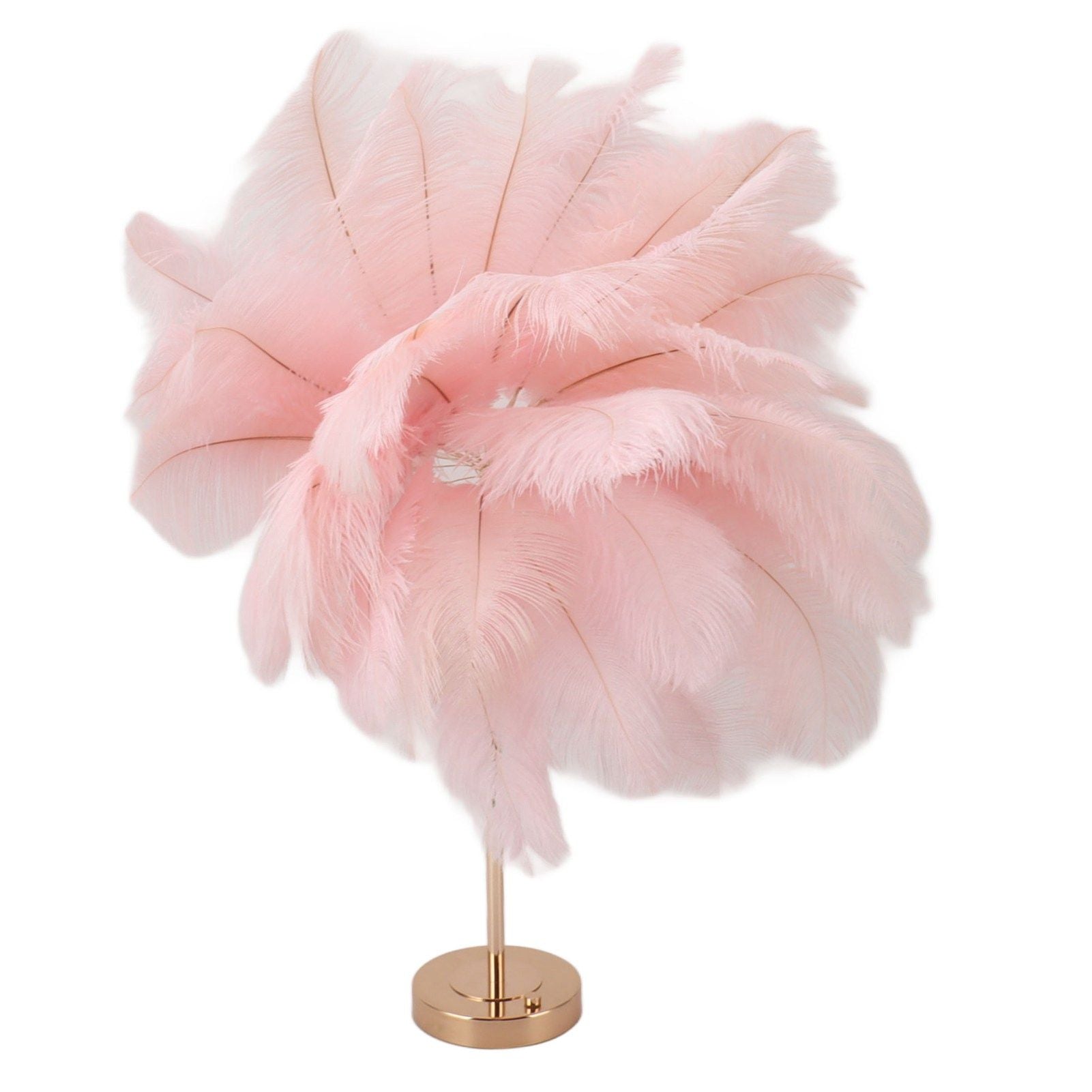 Feather Table Lamp 3 Color Dimmable Touch Switch USB Plug in Romantic Modern Decorative Bedside Light for Bedroom Pink