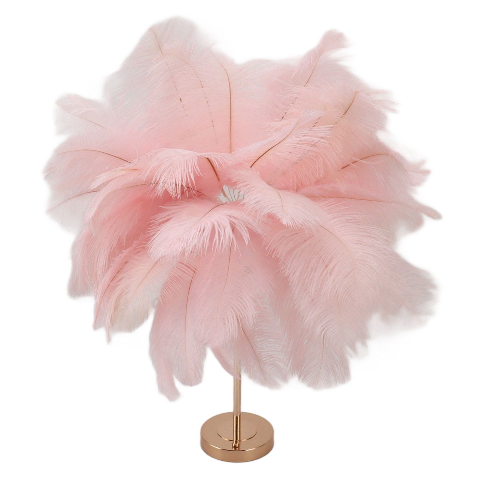 Feather Table Lamp 3 Color Dimmable Touch Switch USB Plug in Romantic Modern Decorative Bedside Light for Bedroom Pink