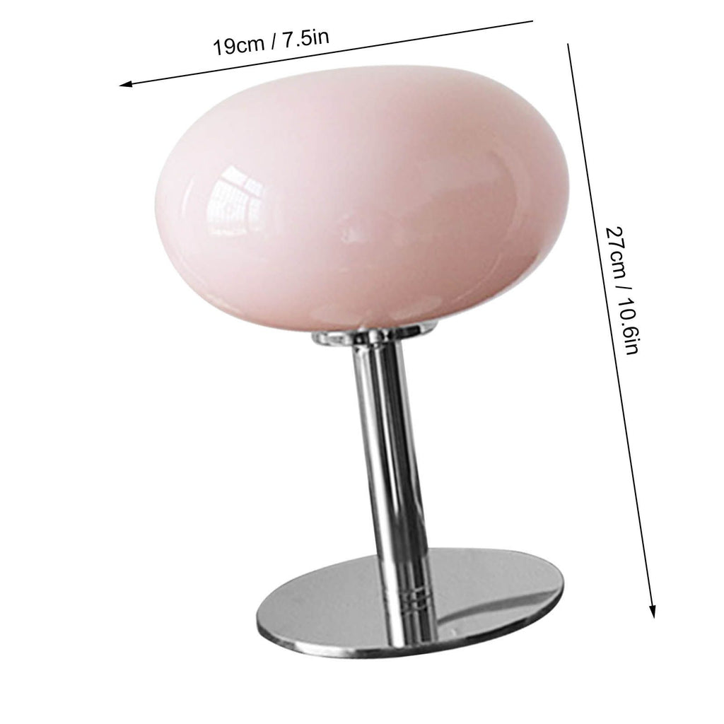 Bedside Table Lamp Iron Base Cute Shape Simple Modern Elegant Nightstand Lamp for Home Button Switch Pink