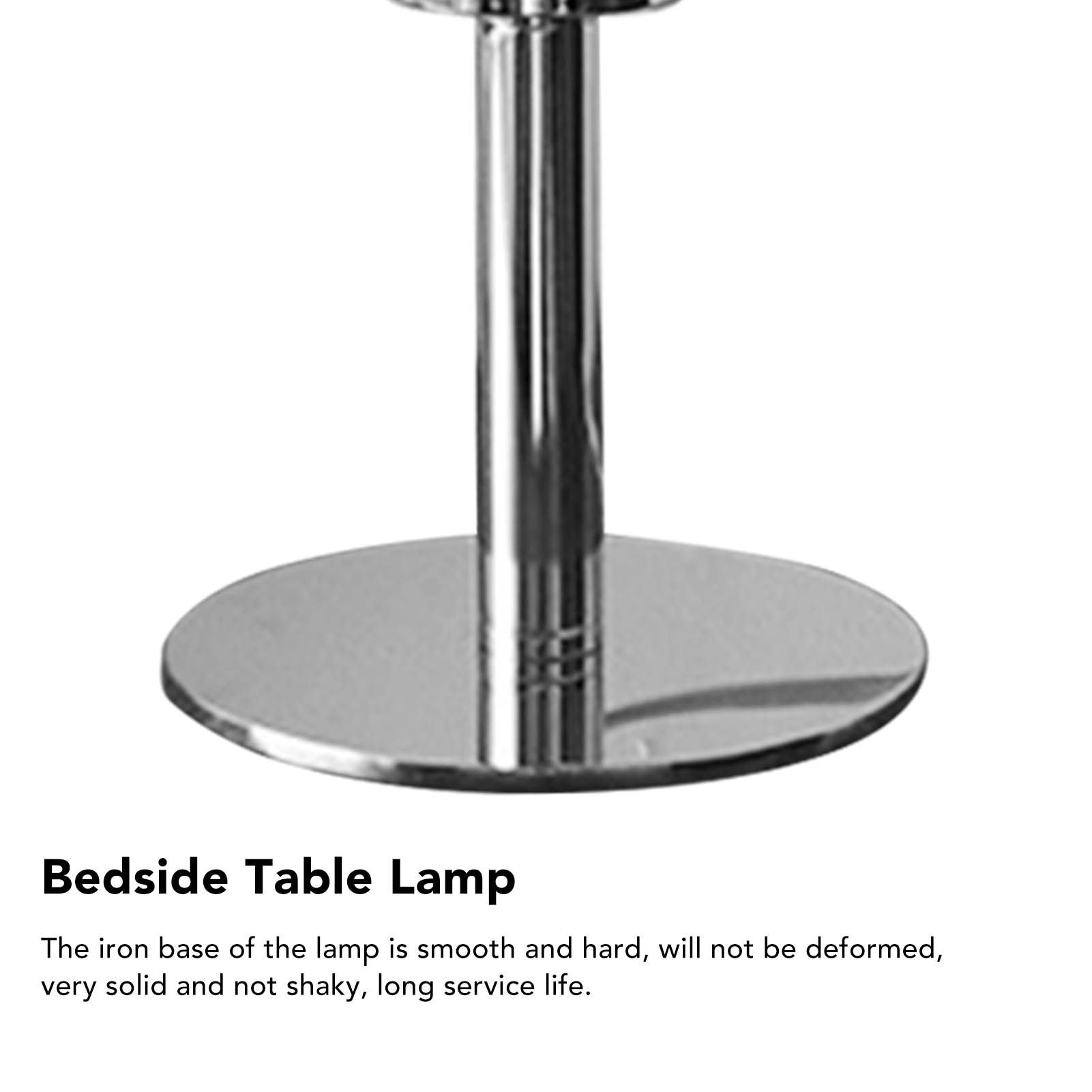 Bedside Table Lamp Iron Base Cute Shape Simple Modern Elegant Nightstand Lamp for Home Button Switch Pink