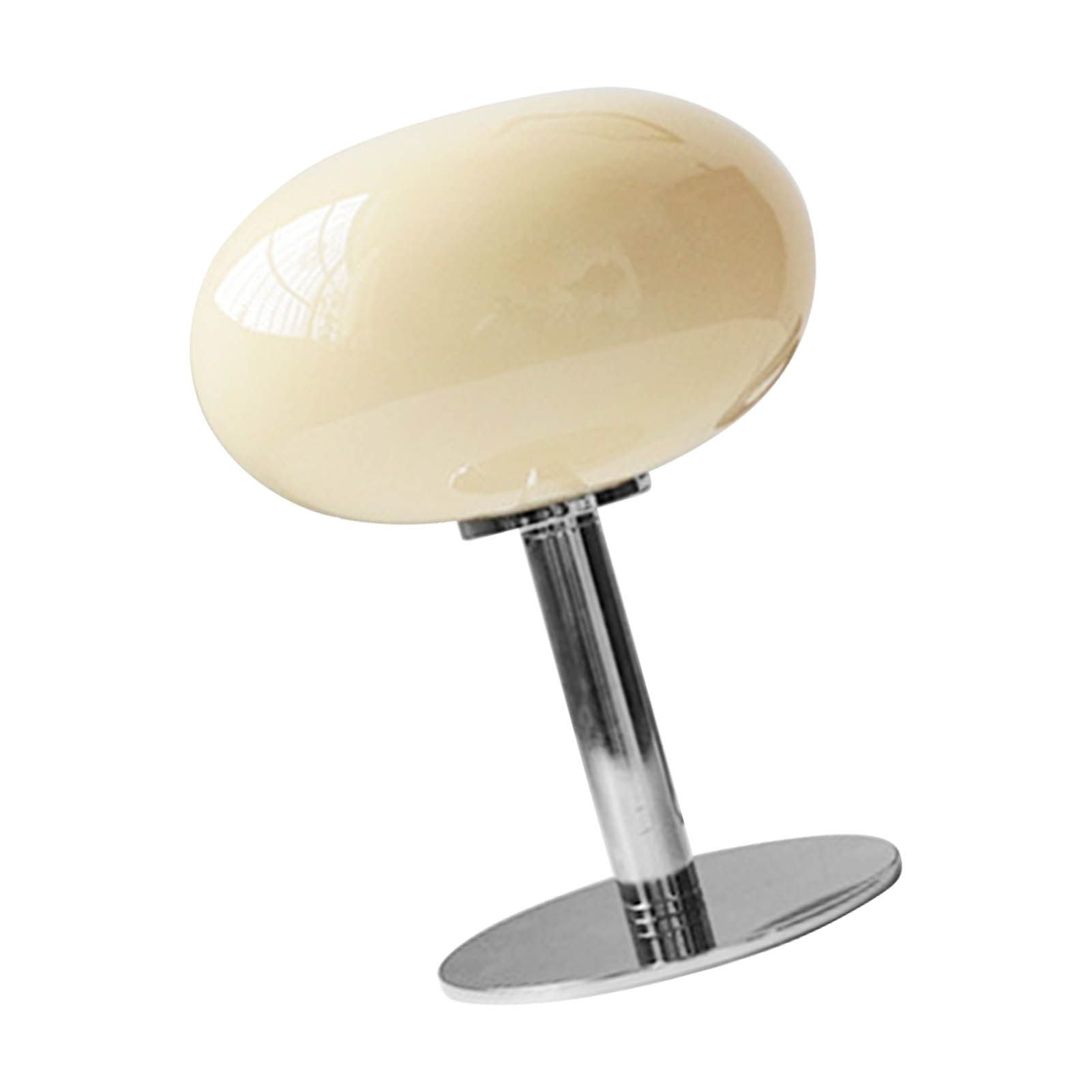 Bedside Table Lamp Iron Base Cute Shape Simple Modern Elegant Nightstand Lamp for Home Button Switch Beige
