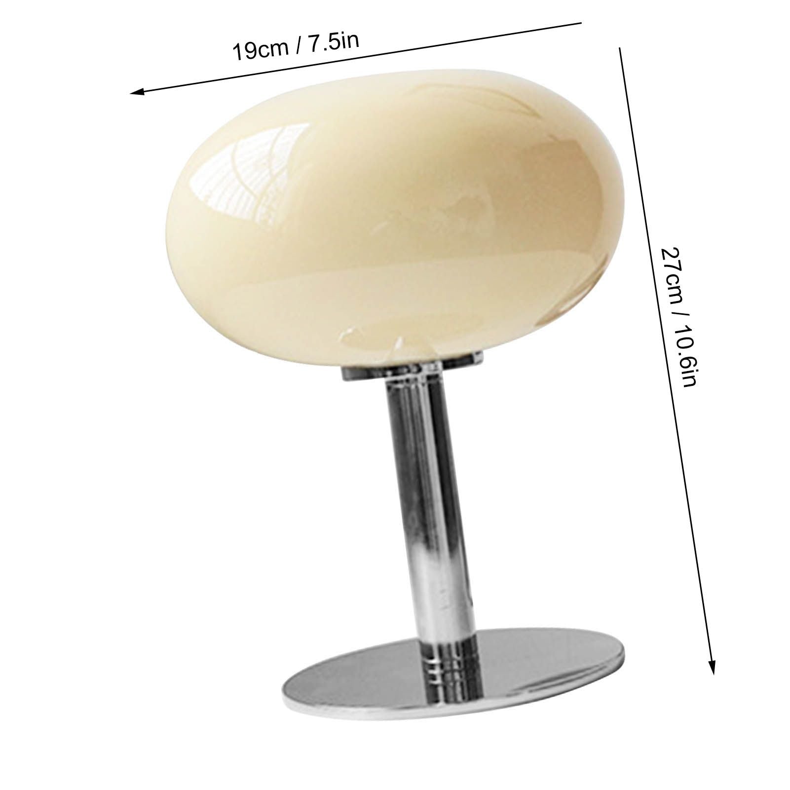 Bedside Table Lamp Iron Base Cute Shape Simple Modern Elegant Nightstand Lamp for Home USB Button Switch Beige