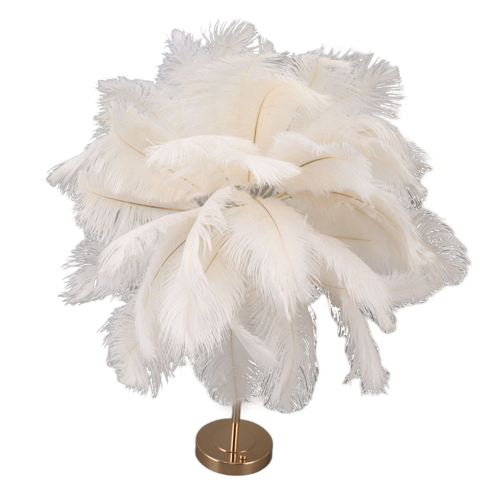 Feather Table Lamp 3 Color Dimmable Touch Switch USB Plug in Romantic Modern Decorative Bedside Light for Bedroom White
