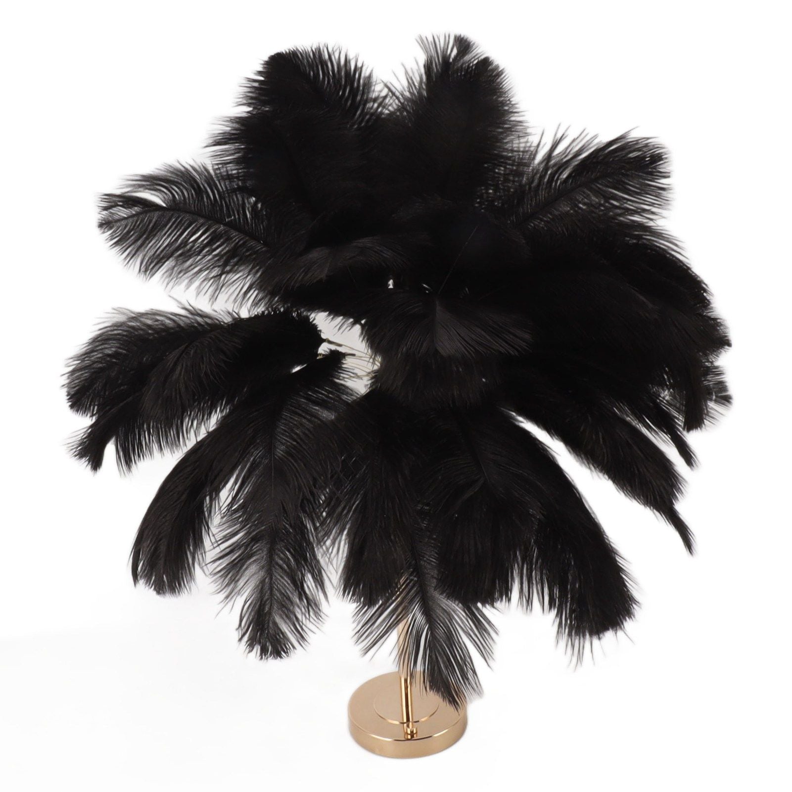 Feather Table Lamp 3 Color Dimmable Touch Switch USB Plug in Romantic Modern Decorative Bedside Light for Bedroom Black