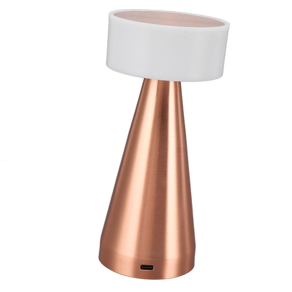 Portable LED Table Lamp 3 Color Temperatures Stepless Dimming 1800mAh Rechargeable Battery Nightstand Lamp Bedside Lamp Rose Gold