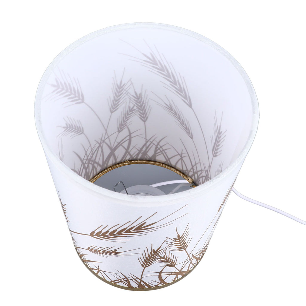 Small Table Lamp for Bedroom Dimmable LED Bedside Lamps Solid Wood USB Night Stand Lamp with Wheat Spike Lampshade Eye Caring