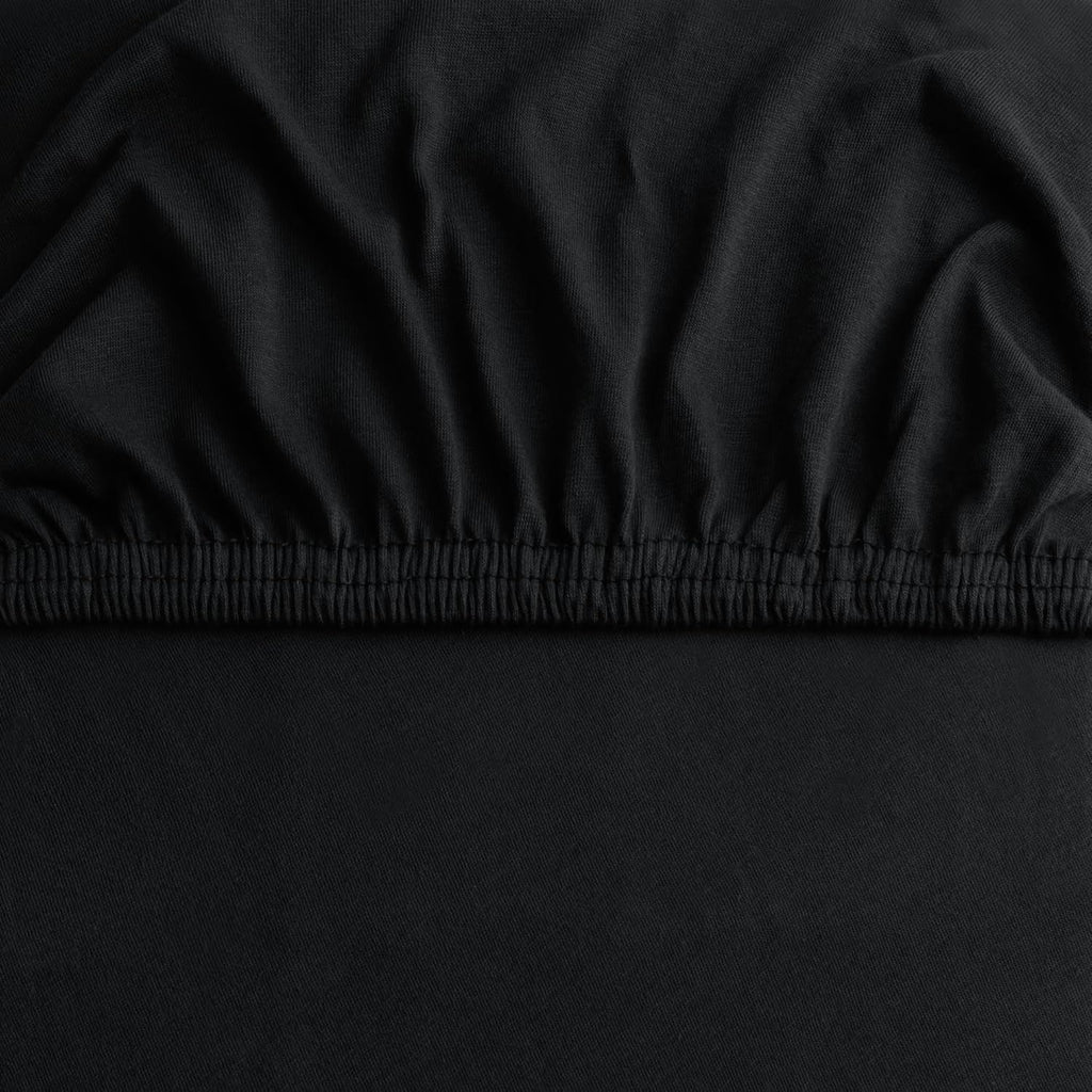 Hotel Quality Fitted sheets - 2 Piece Fitted sheets  -Breathable Bedding - Wrinkle, Fade, Stain Resistant- 26inch/40cm Deep Pocket Fitted Bed Sheet-Wrinkle and Fade Resistant,(Black,King)