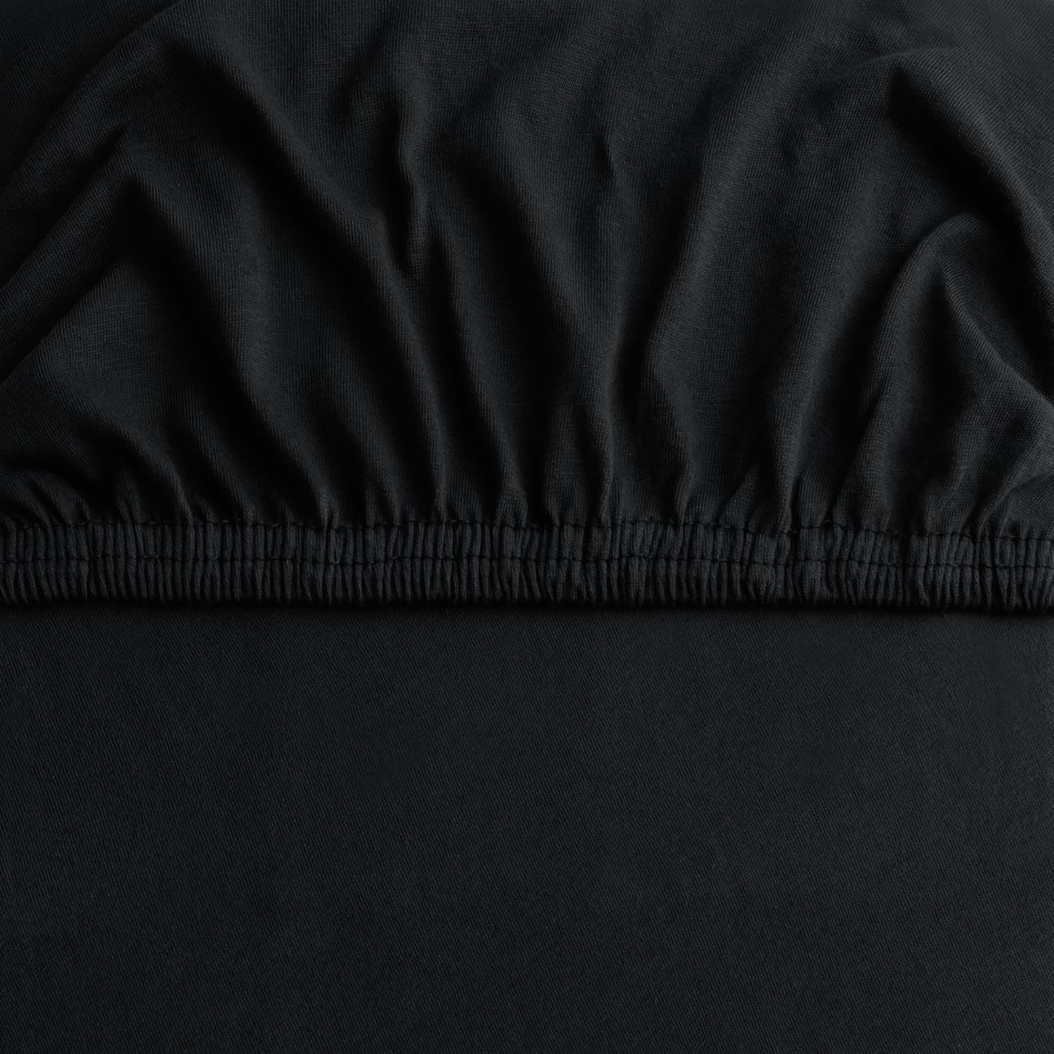 Hotel Quality Fitted sheets - 2 Piece Fitted sheets  -Breathable Bedding - Wrinkle, Fade, Stain Resistant- 26inch/40cm Deep Pocket Fitted Bed Sheet-Wrinkle and Fade Resistant,(Black,King)