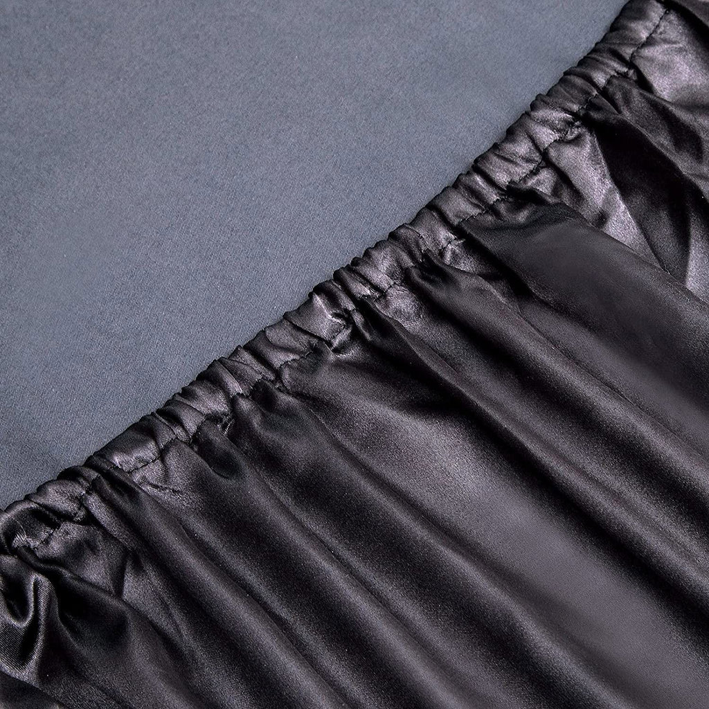 Art Silk Satin Sheet Set Hotel 4 Pieces Fitted/Flat Sheet Bedding Set-Luxury Soft Silky Sheets for Hair and Skin, Similar to Silk Bed Sheets Set 4 Pieces(Queen,Black)