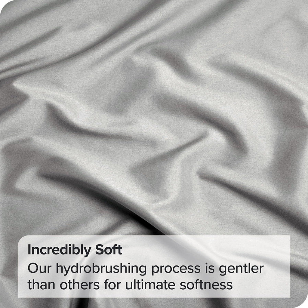 3 Piece Fitted Sheet Set- Fitted Sheet & Pillowcases -Breathable Bedding - Wrinkle, Fade, Stain Resistant- 40cm Deep Pocket Fitted Bed Sheet Set(Silver-gray,King)