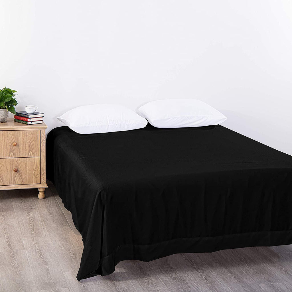 Elegant Comfort Premium Hotel Quality 1-Piece King Flat Sheet, Luxury and Softest 2000 Thread Count Bedding Flat Sheet(King,Black)