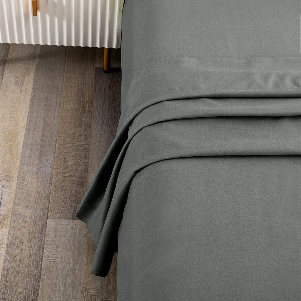 Elegant Comfort Premium Hotel Quality 1-Piece King Flat Sheet, Luxury and Softest 2000 Thread Count Bedding Flat Sheet(King,Grey)