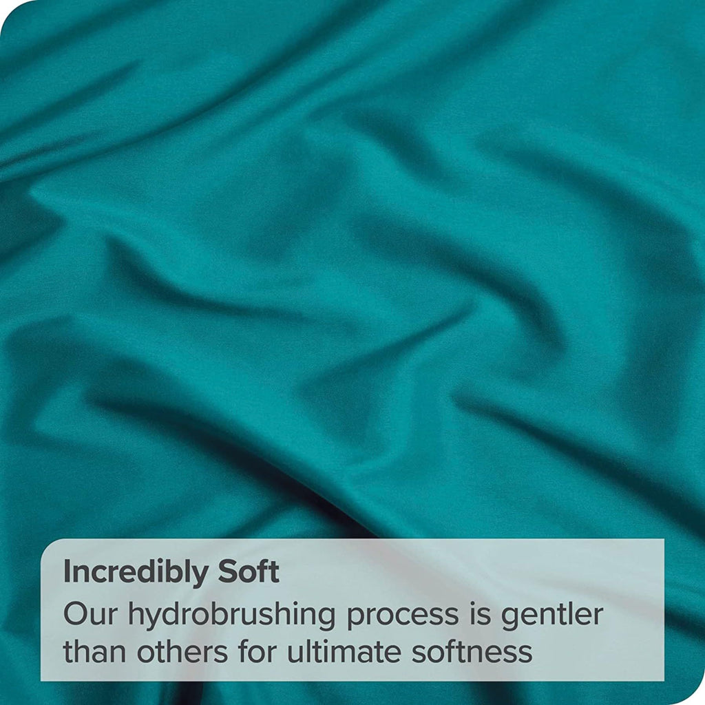 3 Piece Fitted Sheet Set- Fitted Sheet & Pillowcases -Breathable Bedding - Wrinkle, Fade, Stain Resistant- 40cm Deep Pocket Fitted Bed Sheet Set(Biscay blue,Queen)