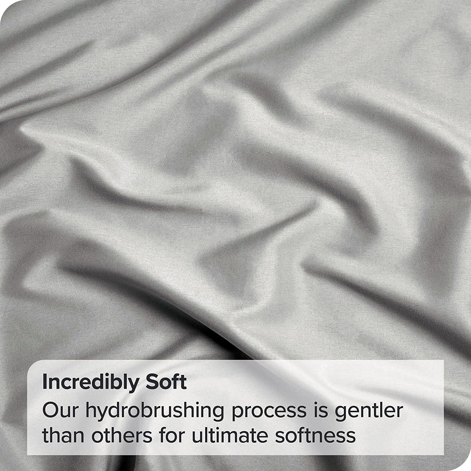 4 Piece Bed Sheet Set- Bedding Sheets & Pillowcases -Breathable Bedding - Wrinkle, Fade, Stain Resistant-Deep Pocket Flat Fitted Bed Sheet Set(Silver-gray,Queen)