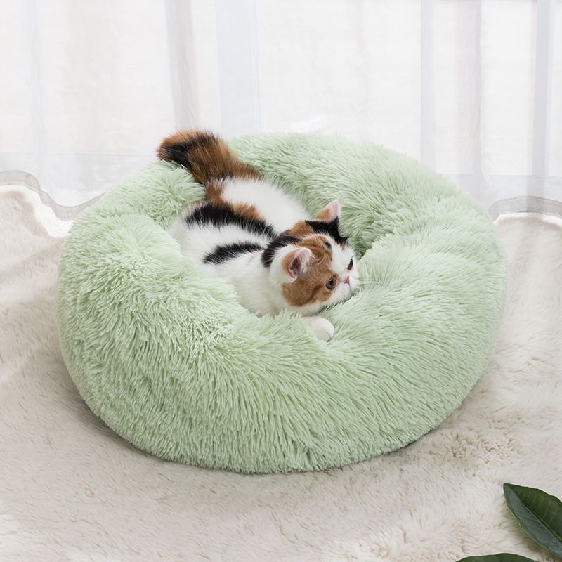 Qianxun pets Round Plush Pet Bed 40 cm Fruit Green Diameter 70 cm