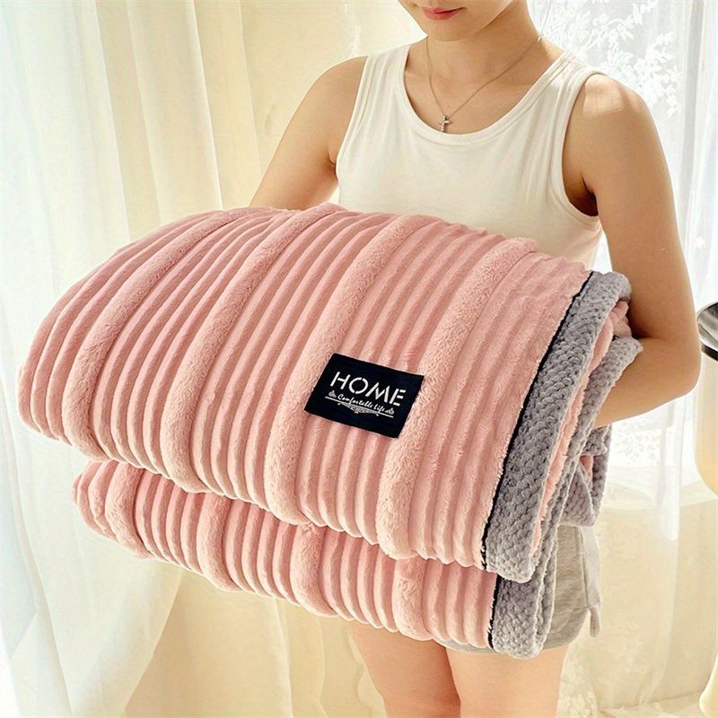 A-Class Rabbit Fur Blanket Soft Blanket Home Decor Blanket Comfortable Blanket - Beige - Size S  150-200cm