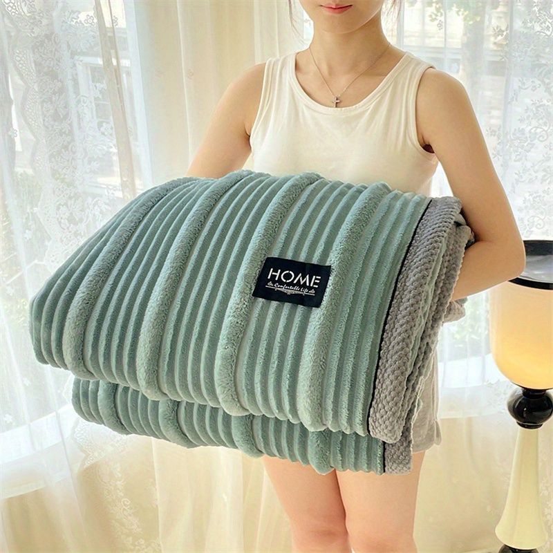A-Class Rabbit Fur Blanket Soft Blanket Home Decor Blanket Comfortable Blanket - Ice blue - Size S  150-200cm