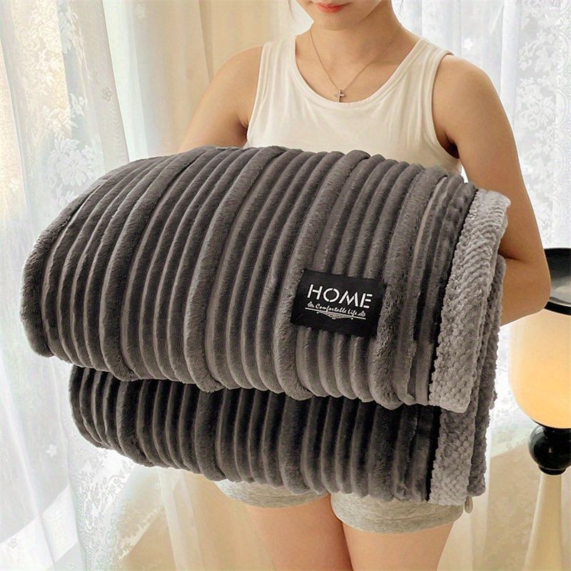 A-Class Rabbit Fur Blanket Soft Blanket Home Decor Blanket Comfortable Blanket - Pink - Size L  200-230cm